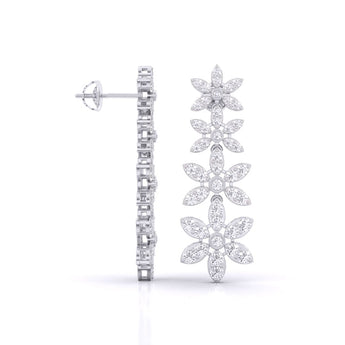 Ivana Jewels Earrings White Gold / 14KT Yellow Gold Tower De Flora Diamond Dangler