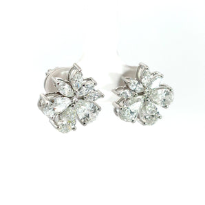 Ivana Jewels Earrings White Gold / 18KT Fancy Marquise & Pear Shape Diamonds Hoops Earrings