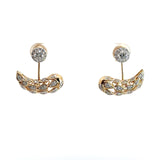 Ivana Jewels Earrings Yellow Gold / 14KT 0.96 Carat Round Diamonds C-Shape Style Drop Earring