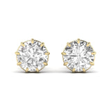 Ivana Jewels Earrings Yellow Gold / 14KT 1.5 Carats Each Round Diamond 9 Prong Setting Studs Earring