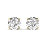 Ivana Jewels Earrings Yellow Gold / 14KT 1.5 Carats Each Round Diamond Four Prong Basket Setting Studs Earring