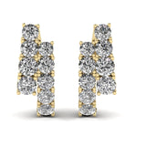 Ivana Jewels Earrings Yellow Gold / 14KT 1.6 Carat Round Diamonds Hoop Huggies Earrings