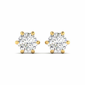 Ivana Jewels Earrings Yellow Gold / 14KT 2.01 Carats Each Round Diamonds 6-Prongs Setting Studs Earrings
