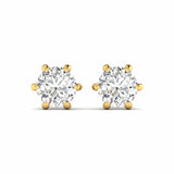 Ivana Jewels Earrings Yellow Gold / 14KT 2.01 Carats Each Round Diamonds 6-Prongs Setting Studs Earrings