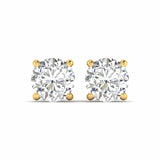 Ivana Jewels Earrings Yellow Gold / 14KT 2.5 Carats Each Round Diamonds 4-Prongs Settings Studs Earrings