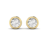 Ivana Jewels Earrings Yellow Gold / 14KT 3 Carat Each Round Diamond Bezel Setting Studs Earring