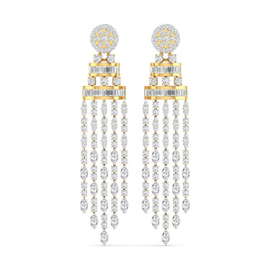 Ivana Jewels Earrings Yellow Gold / 14KT 5 Carat Diamond Gold Dangler Earrings