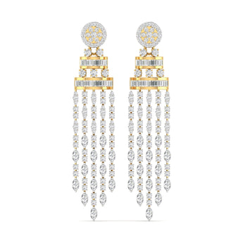 Ivana Jewels Earrings Yellow Gold / 14KT 5 Carat Diamond Gold Dangler Earrings