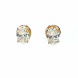Ivana Jewels Earrings Yellow Gold / 14KT 6ct Oval Diamond Stud Earrings