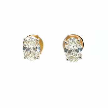 Ivana Jewels Earrings Yellow Gold / 14KT 6ct Oval Diamond Stud Earrings