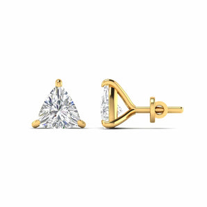 Ivana Jewels Earrings Yellow Gold / 14KT 80 Pointers Each Trillion Cut Diamonds Studs Earrings