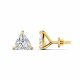 Ivana Jewels Earrings Yellow Gold / 14KT 80 Pointers Each Trillion Cut Diamonds Studs Earrings