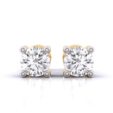 Ivana Jewels Earrings Yellow Gold / 14KT 80 Pointers Round Cut Diamonds Statement Studs
