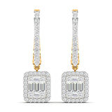 Ivana Jewels Earrings Yellow Gold / 14KT Baguette and Round Diamond Earrings