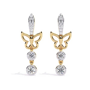 Ivana Jewels Earrings Yellow Gold / 14KT Butterfly Charm Earrings