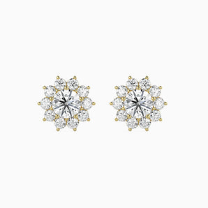 Ivana Jewels Earrings Yellow Gold / 14KT Cluster Setting Stud Flower Earring