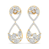 Ivana Jewels Earrings Yellow Gold / 14KT Dazzling Pear & Round Diamond Drop Earrings