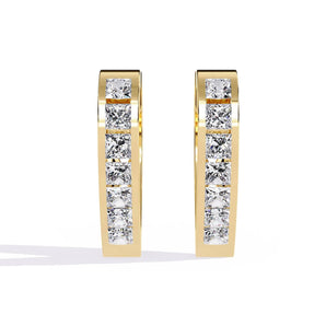 Ivana Jewels Earrings Yellow Gold / 14KT Diamond Accent Hoop Earrings