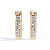 Ivana Jewels Earrings Yellow Gold / 14KT Diamond Accent Hoop Earrings