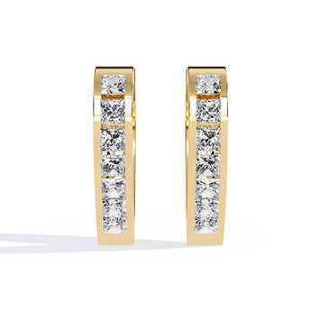 Ivana Jewels Earrings Yellow Gold / 14KT Diamond Accent Hoop Earrings