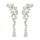 Ivana Jewels Earrings Yellow Gold / 14KT Diamond Cluster Cascade Earrings