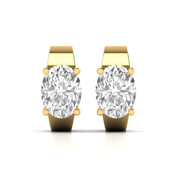 Ivana Jewels Earrings Yellow Gold / 14KT Diamond Huggie Earrings in Gold