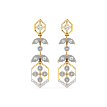 Ivana Jewels Earrings Yellow Gold / 14KT Elegant Diamond Drop Earrings