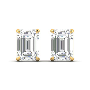 Ivana Jewels Earrings Yellow Gold / 14KT Elegant Emerald Cut Diamond Earrings