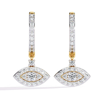 Ivana Jewels Earrings Yellow Gold / 14KT Evil Eye Diamond Earrings