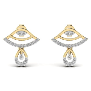 Ivana Jewels Earrings Yellow Gold / 14KT Eye Style Round Cut Women's Earring