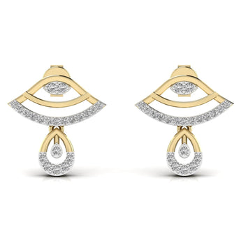 Ivana Jewels Earrings Yellow Gold / 14KT Eye Style Round Cut Women's Earring