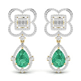 Ivana Jewels Earrings Yellow Gold / 14KT Fancy Shape Diamonds & Round Shape Diamonds Earring