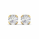 Ivana Jewels Earrings Yellow Gold / 14KT Four-Prong Diamond Stud Earrings