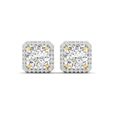 Ivana Jewels Earrings Yellow Gold / 14KT Large Diamond Halo Studs for Women