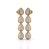 Ivana Jewels Earrings Yellow Gold / 14KT Leaf Design Drop Earrings