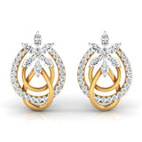 Ivana Jewels Earrings Yellow Gold / 14KT Marquise & Round Diamond Knot Earring