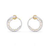 Ivana Jewels Earrings Yellow Gold / 14KT Marquise & Round Diamonds Hoop Earring