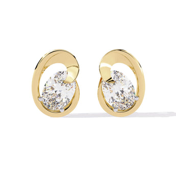 Ivana Jewels Earrings Yellow Gold / 14KT Modern Diamond Stud Earrings