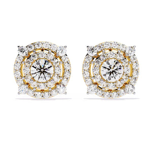 Ivana Jewels Earrings Yellow Gold / 14KT Multi-Halo Diamond Earrings