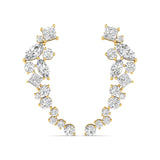 Ivana Jewels Earrings Yellow Gold / 14KT Multi-Shape Diamond Climber Earrings