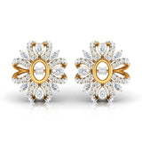 Ivana Jewels Earrings Yellow Gold / 14KT Pear, Marquise & Round Diamond Clustered Stud Earrings