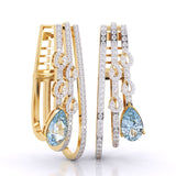 Ivana Jewels Earrings Yellow Gold / 14KT Pear Shape Aquamarine Earrings