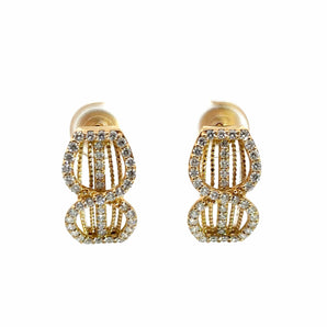 Ivana Jewels Earrings Yellow Gold / 14KT Round Cut Diamonds Ballerina Earrings