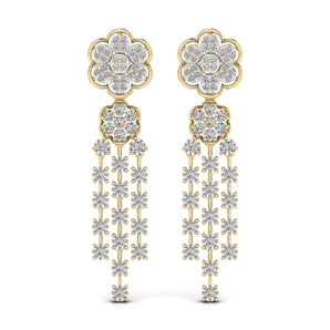 Ivana Jewels Earrings Yellow Gold / 14KT Round Cut Diamonds Dangler Earring