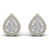 Ivana Jewels Earrings Yellow Gold / 14KT Round Cut Diamonds Leaf Shape Earrings