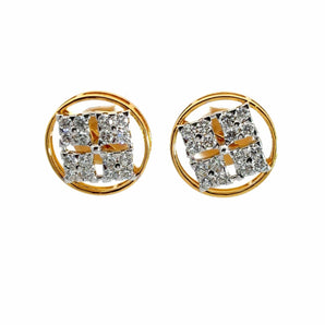 Ivana Jewels Earrings Yellow Gold / 14KT Round cut Diamonds Studded Earrings