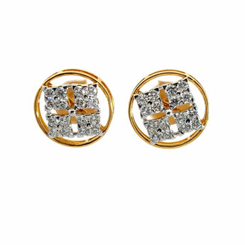 Ivana Jewels Earrings Yellow Gold / 14KT Round cut Diamonds Studded Earrings