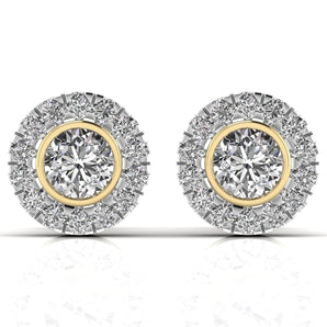 Ivana Jewels Earrings Yellow Gold / 14KT Round Cut Diamonds Studs Earring
