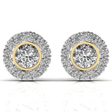 Ivana Jewels Earrings Yellow Gold / 14KT Round Cut Diamonds Studs Earring