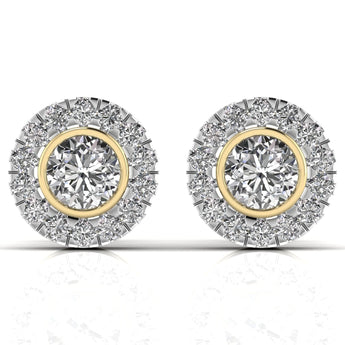 Ivana Jewels Earrings Yellow Gold / 14KT Round Cut Diamonds Studs Earring